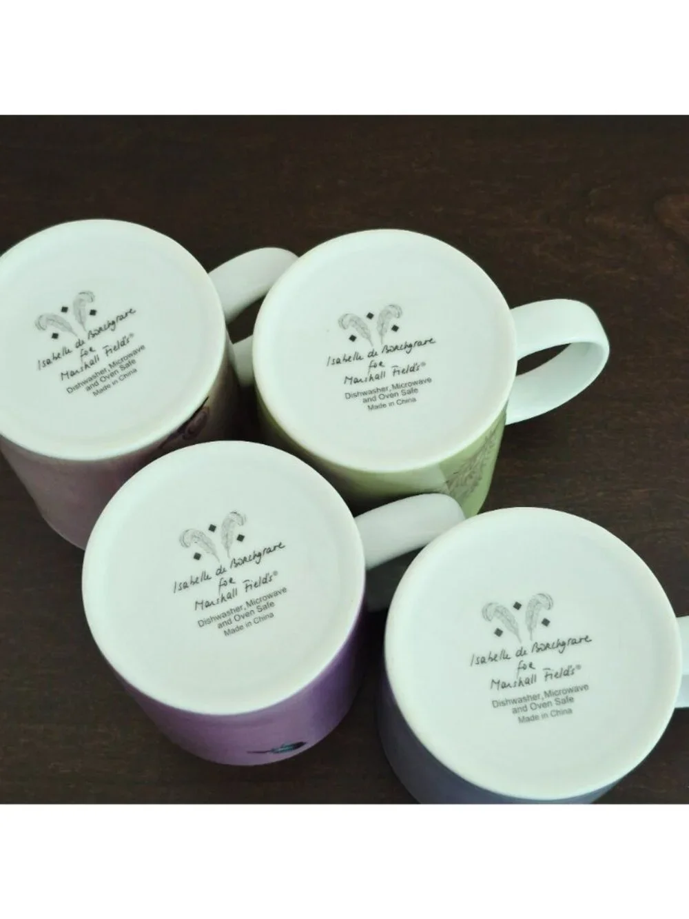 Marshall Fields Botanical Mug Set, Cherry Blossom, Magnolia & Hellebore Flowers